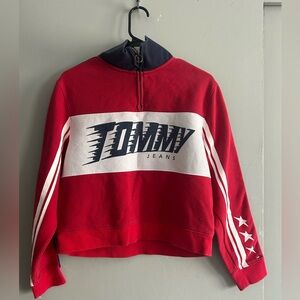 Tommy Hilfiger Red and Navy Quarter Zip